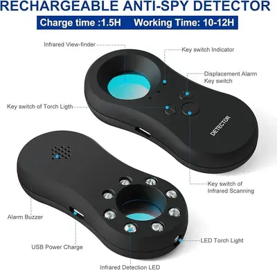 Hidden Camera Detector and Personal Alarm with LED Flashlight photo 5