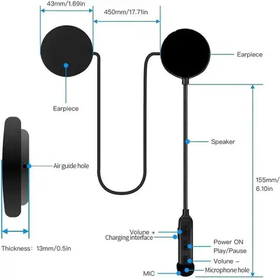 Waterproof Bluetooth Motorcycle Helmet Headset photo 4