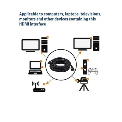 Commercial Electric 15 ft Gold-Plated HDMI Cable, Black photo 4