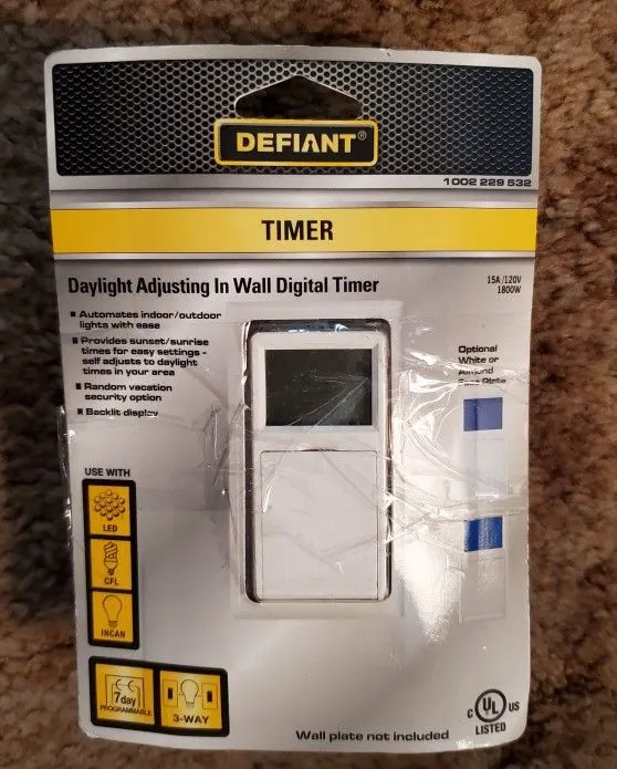 15A In-Wall 3-Way Daylight-Adjusting Digital Timer Switch