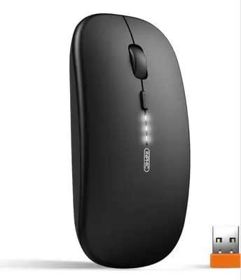 INPHIC Silver Slim Rechargeable Wireless Mouse, 2.4G Silent photo 6