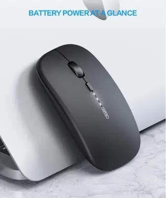 INPHIC Silver Slim Rechargeable Wireless Mouse, 2.4G Silent photo 3