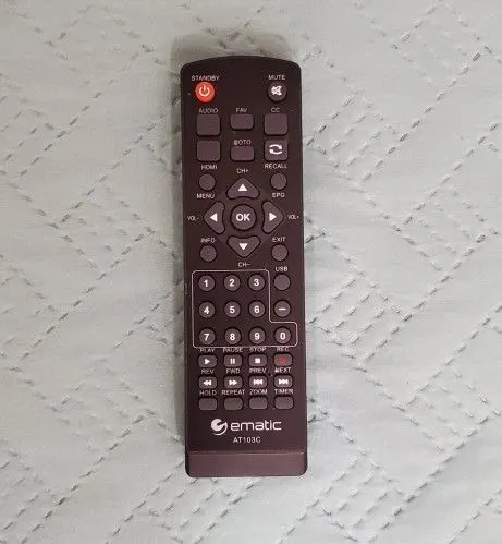 Ematic AT103B Remote for Digital Converter Box