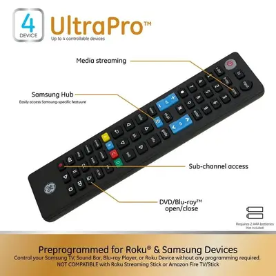 GE Universal Remote for Samsung, Sony, LG, Vizio, Roku and More photo 5