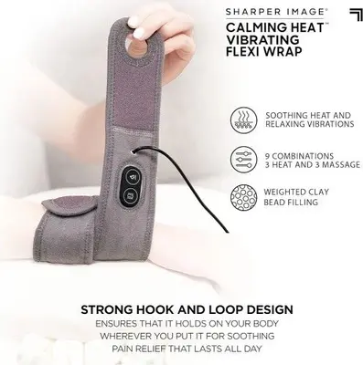 Sharper Image Calming Heat Flexi Wrap with Vibration, 25 x 2.5 in photo 5