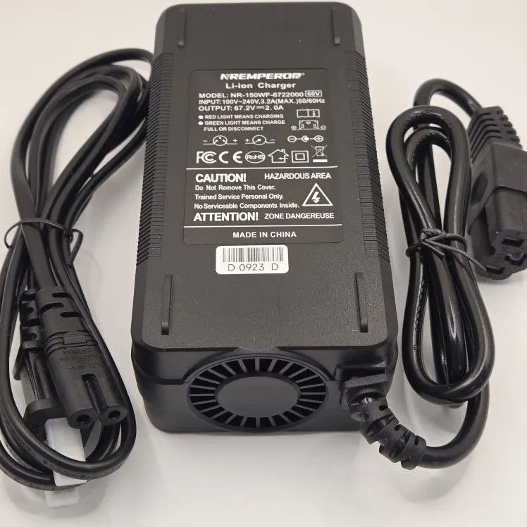 NREMPEROR 60V (67.2V 2A) Li-ion Charger for E-Scooters and E-Bikes
