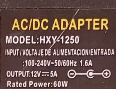 HXY41250 12V 5A AC/DC Adapter photo 2