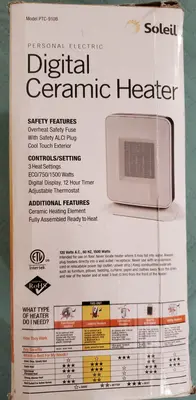 Soleil PTC-910B Digital Ceramic Heater photo 2