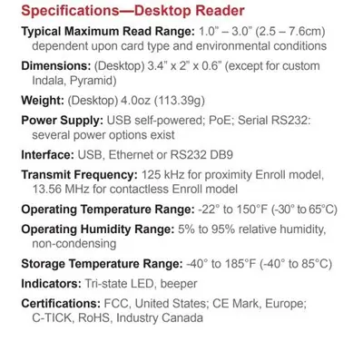 RF IDeas pcProx Plus Enroll Reader with iCLASS ID, USB photo 4