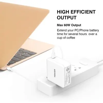 60W USB-C PD Charger for MacBook Pro/Air photo 3