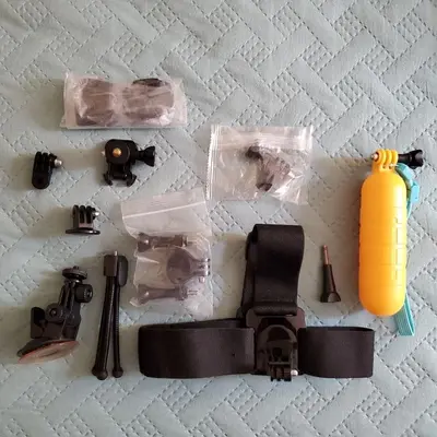 GoPro Mounts Kit for Bike, Tripod, Car Suction Cup, Head Strap
