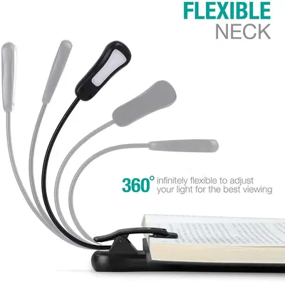 Rechargeable Clip-On Book Light, 3 Brightness Levels photo 4