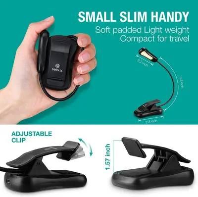 Rechargeable Clip-On Book Light, 3 Brightness Levels photo 5