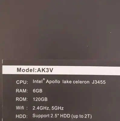 AK3V Mini PC, Celeron J3455, 6GB/120GB SSD, Windows 10 photo 2