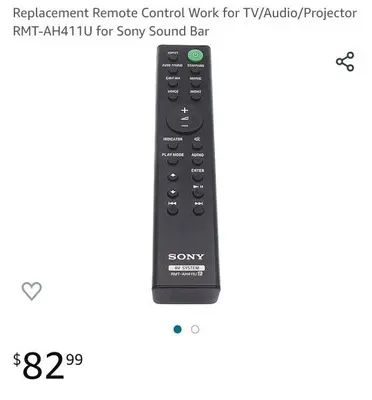 Genuine Sony RMT-AH411U Remote for Sound Bar, TV and Projector photo 2