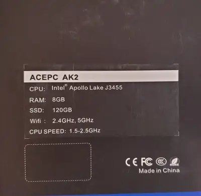 ACEPC AK2 Mini PC, Celeron J3455, 8GB DDR3, 120GB SSD, Windows 10 photo 2