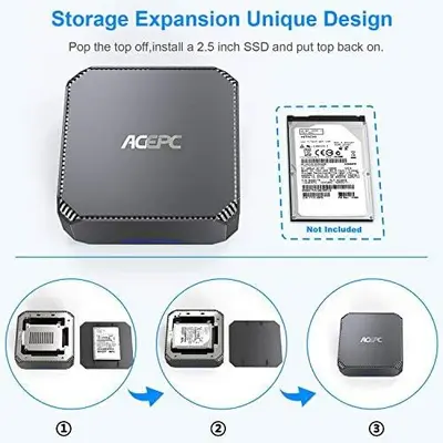 ACEPC AK2 Mini PC, Celeron J3455, 8GB DDR3, 120GB SSD, Windows 10 photo 5