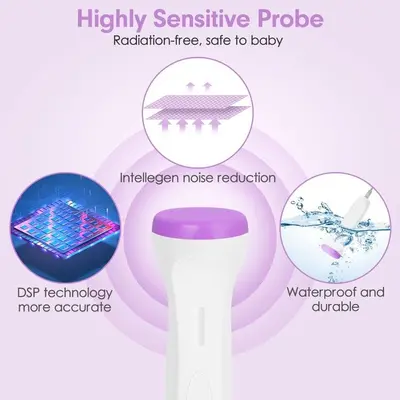 Baby Heartbeat Monitor, Pregnancy Doppler Fetal Monitor with Gel photo 4