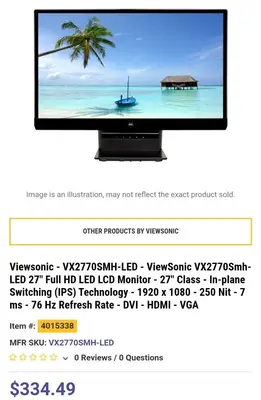 ViewSonic VX2770SMH-LED 27" IPS 1080p Frameless Monitor photo 10