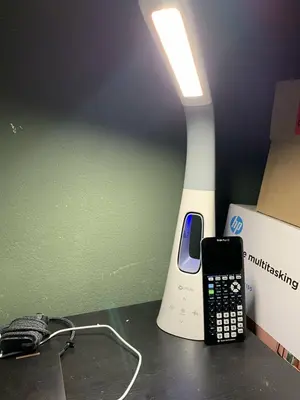 LED Desk Lamp with Bladeless Fan, Dimmable, Two USB Charging Ports photo 10