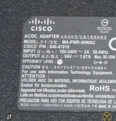 Genuine Cisco Meraki MA-PWR-90WAC0 54V AC Power Adapter for MX65 photo 2