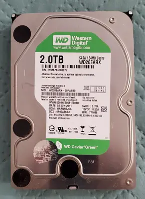 WD WD20EARX 2TB 7200RPM SATA Hard Drive