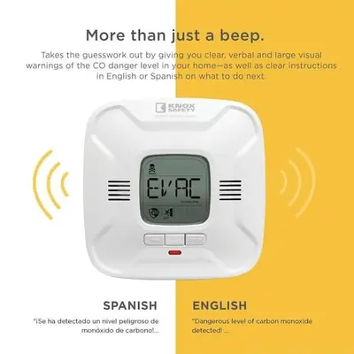 Plug-In Carbon Monoxide Alarm with Digital Display and Voice Alerts photo 2