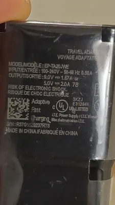 Samsung EP-TA20 Fast Charge Travel Charger with USB Cable photo 2