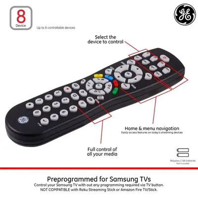 GE Universal Remote for Samsung, Vizio, LG, Sony, Sharp, Roku, Apple TV photo 3