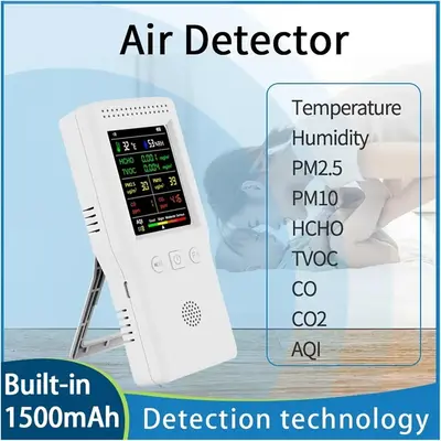 9-in-1 Indoor Air Quality Monitor: PM2.5, PM10, CO2, CO, HCHO, TVOC photo 5