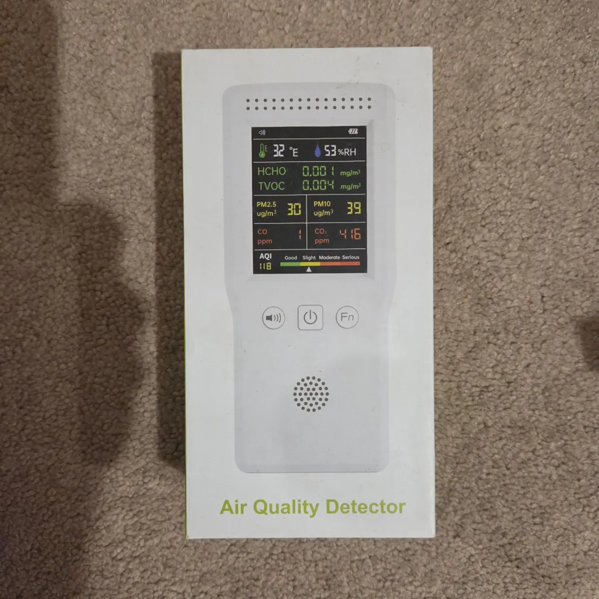 9-in-1 Indoor Air Quality Monitor: PM2.5, PM10, CO2, CO, HCHO, TVOC