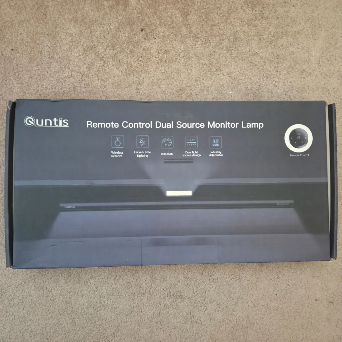 Quntis Monitor Light Bar with Remote, 16.7 in, Auto-Dimming and Timer