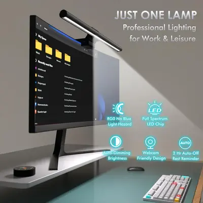 Quntis Monitor Light Bar with Remote, 16.7 in, Auto-Dimming and Timer photo 10