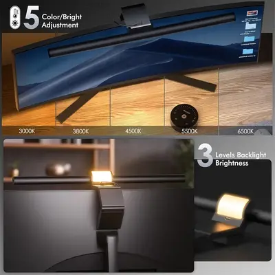 Quntis Monitor Light Bar with Remote, 16.7 in, Auto-Dimming and Timer photo 6