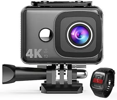 TEC.BEAN T2 4K Action Camera, WiFi, 14MP, Waterproof to 148 ft