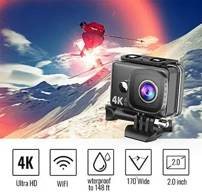 TEC.BEAN T2 4K Action Camera, WiFi, 14MP, Waterproof to 148 ft photo 4