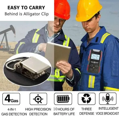 4-Gas Monitor and Multi-Gas Detector with Sound, Light and Vibration Alarm photo 4