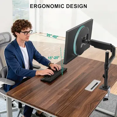 WALI Single Monitor Desk Arm for 13-33 in Screens, VESA, up to 19.8 lb photo 8