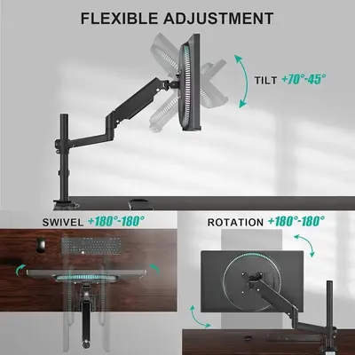 WALI Single Monitor Desk Arm for 13-33 in Screens, VESA, up to 19.8 lb photo 7
