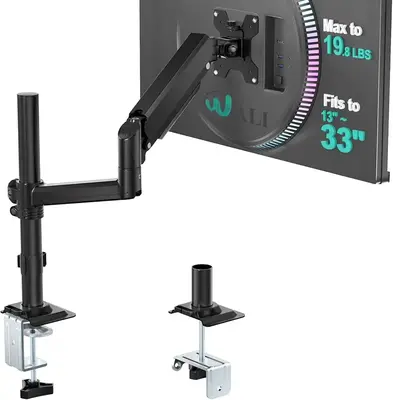WALI Single Monitor Desk Arm for 13-33 in Screens, VESA, up to 19.8 lb