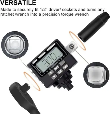 MULWARK 1/2" Digital Torque Adapter with Tire Pressure Gauge, 50-250 ft-lb photo 3