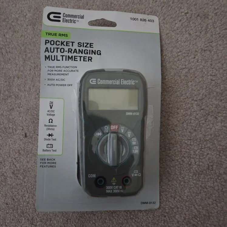 Commercial Electric Pocket True RMS Digital Multimeter