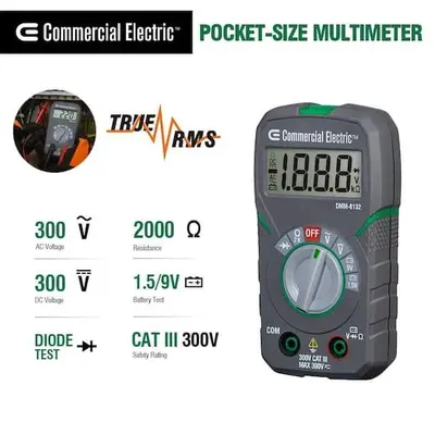 Commercial Electric Pocket True RMS Digital Multimeter photo 3