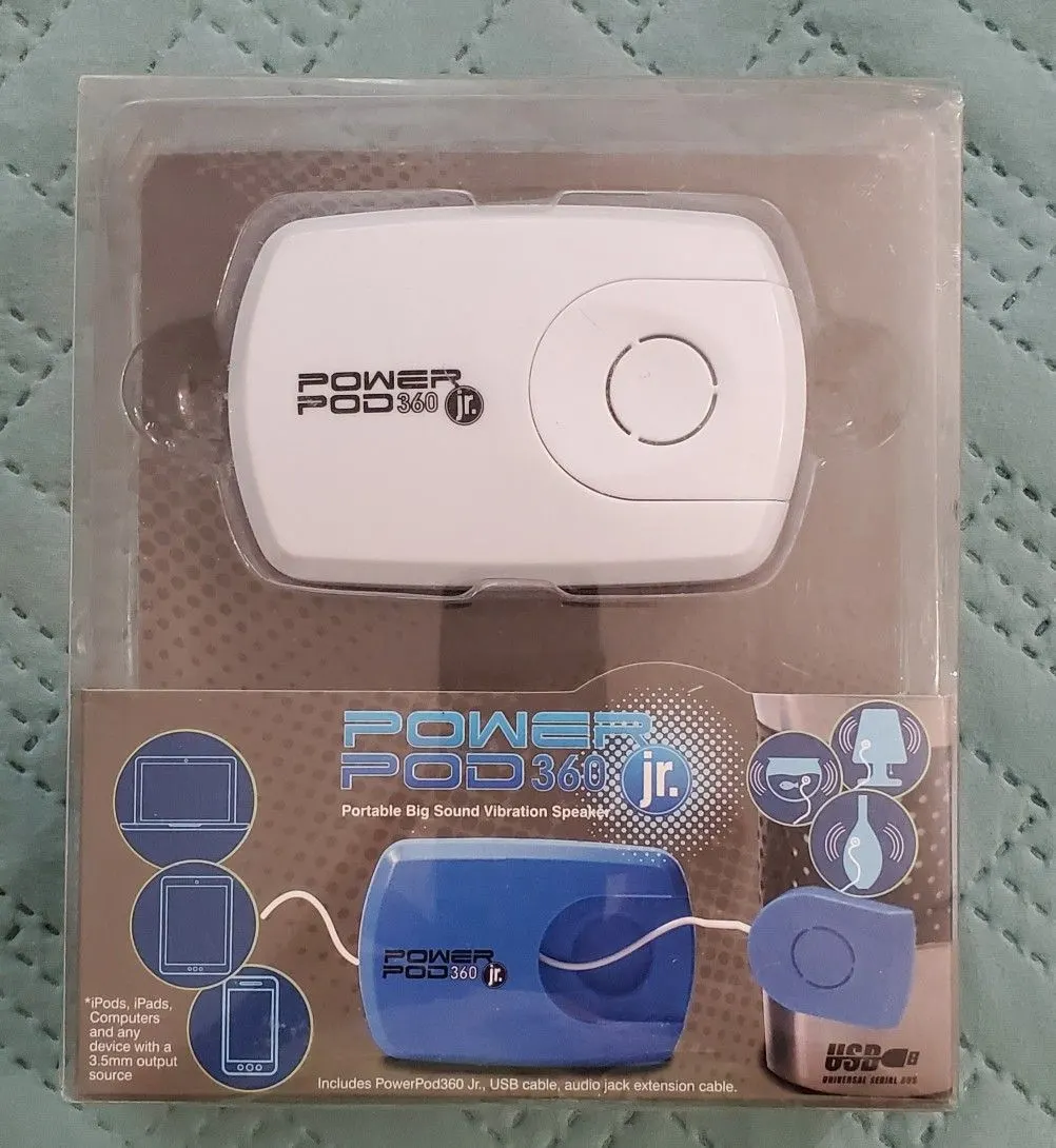 PowerPod 360 Jr Portable Vibration Speaker, White