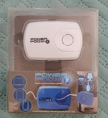 PowerPod 360 Jr Portable Vibration Speaker, White