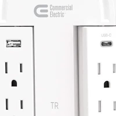 GE 6-Outlet Wall Tap with USB-A and USB-C, Model HDC6WSUCW photo 9