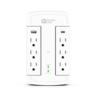GE 6-Outlet Wall Tap with USB-A and USB-C, Model HDC6WSUCW photo 8