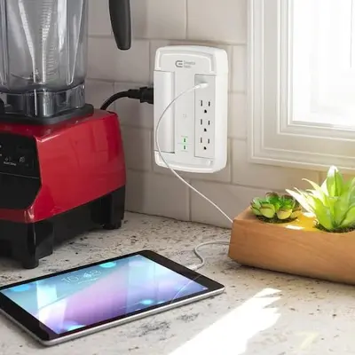 GE 6-Outlet Wall Tap with USB-A and USB-C, Model HDC6WSUCW photo 10
