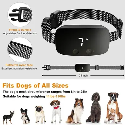 NBJU Rechargeable Anti-Bark Dog Collar, 7 Adjustable Levels photo 4