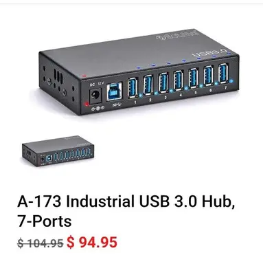 A-173 Industrial 7-Port USB 3.0 Hub with Charging photo 6